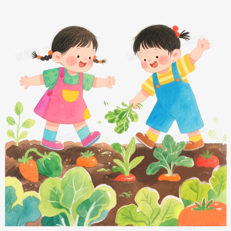 手绘插画菜园子免抠元素