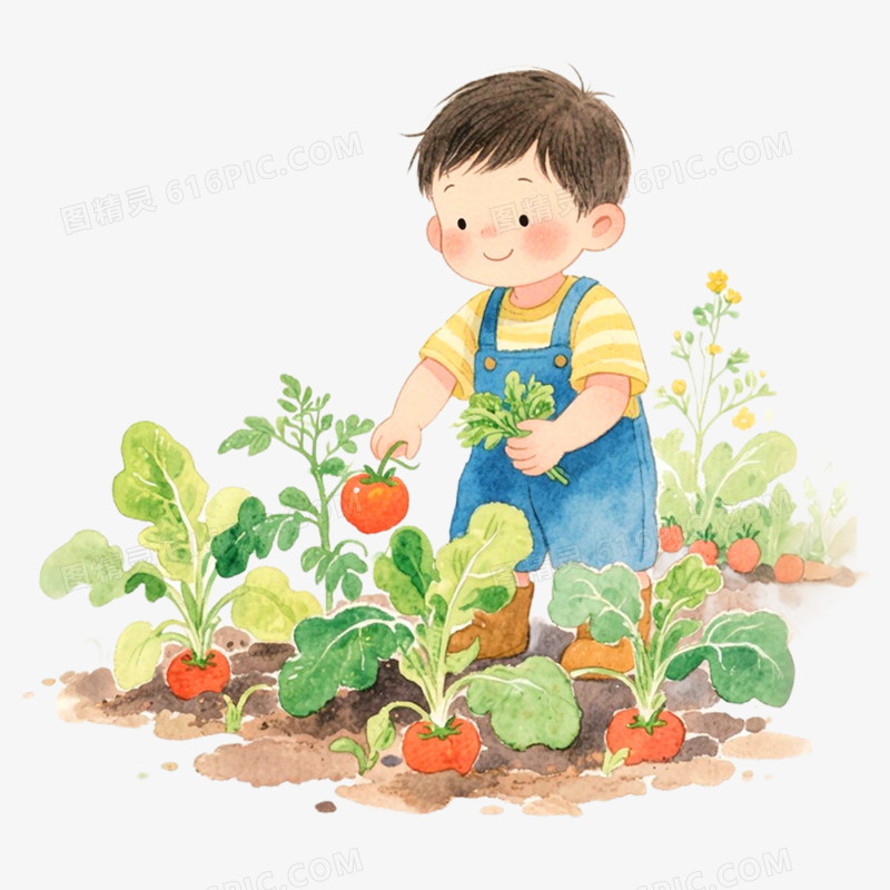 手绘插画菜园子免抠元素