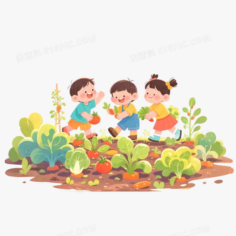 手绘插画菜园子免抠元素
