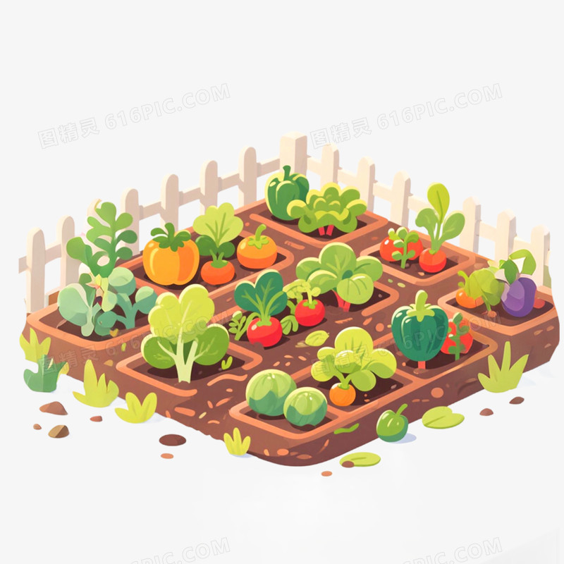 手绘插画菜园子免抠元素