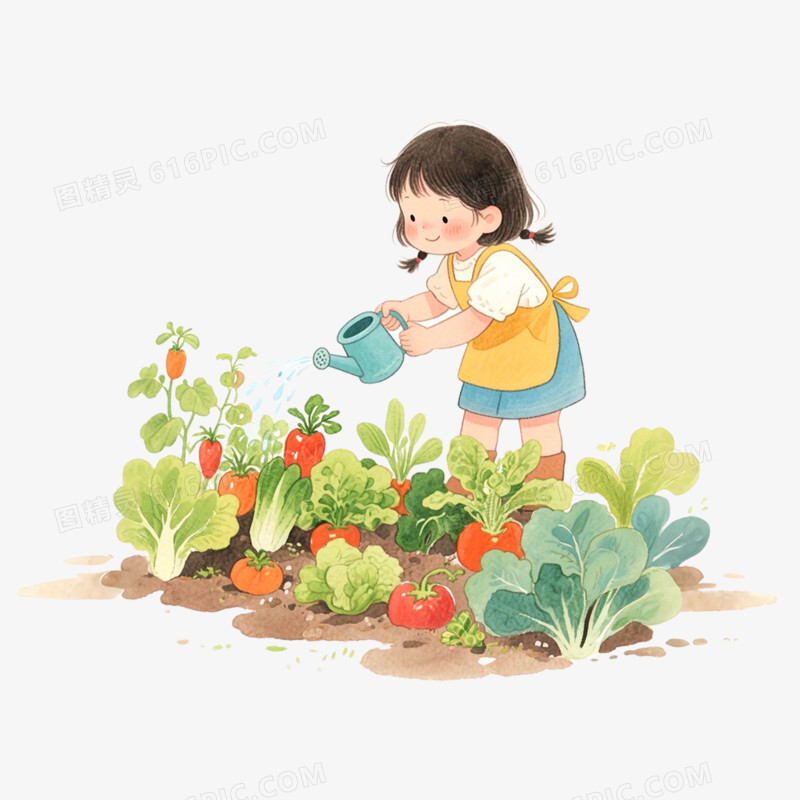 手绘插画菜园子免抠元素
