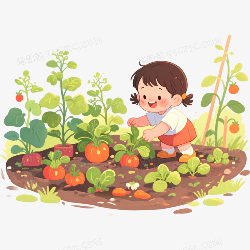手绘插画菜园子免抠元素
