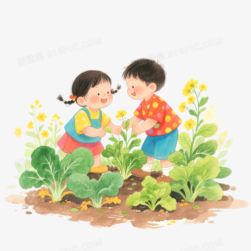 手绘插画菜园子免抠元素
