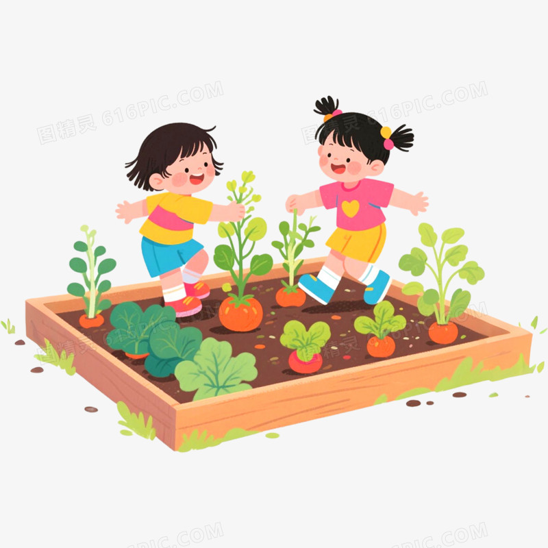 手绘插画菜园子免抠元素