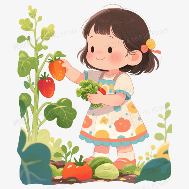 手绘插画菜园子免抠元素