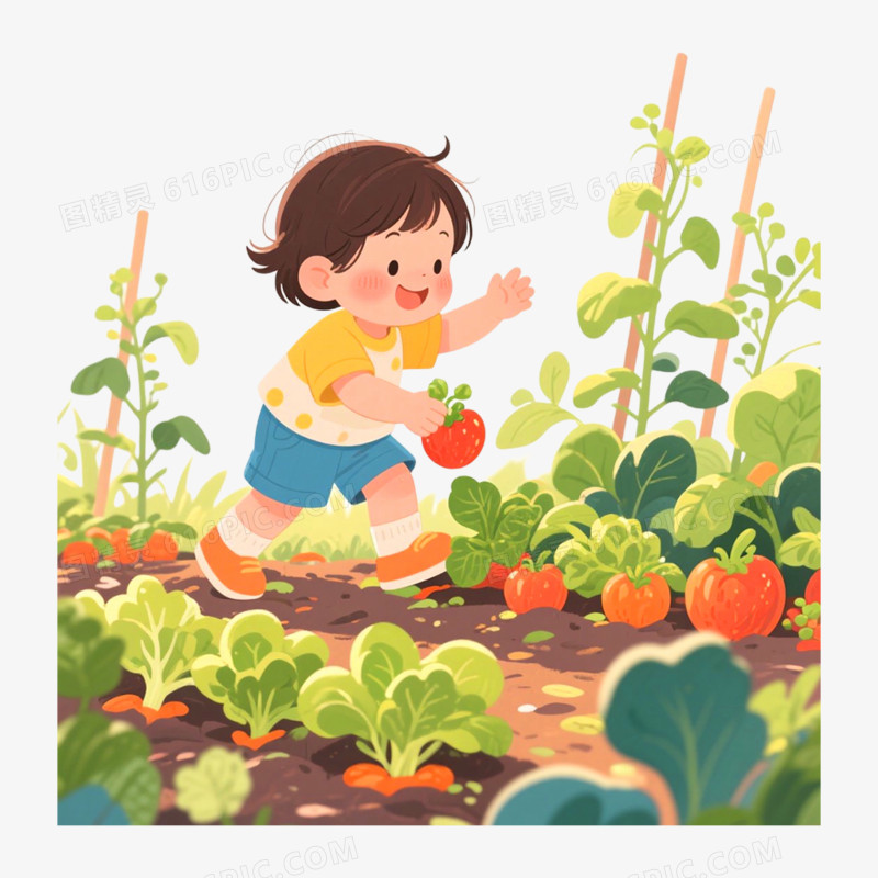 手绘插画菜园子免抠元素