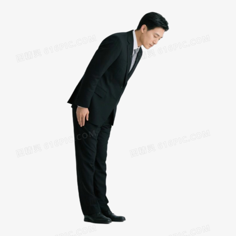接待鞠躬道歉问好场景免抠元素
