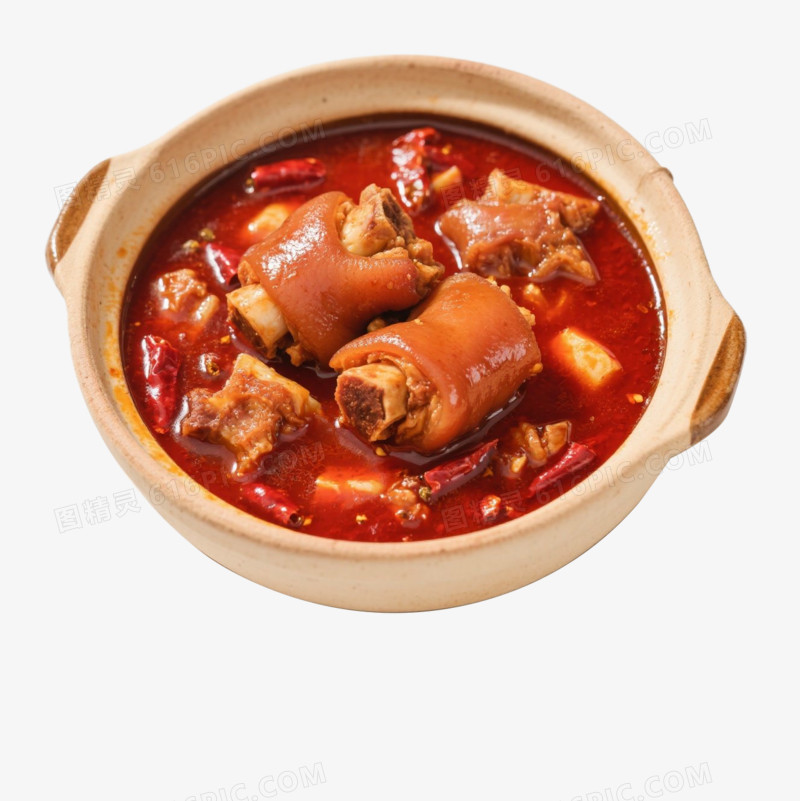 实拍猪脚美食麻辣猪蹄免抠元素