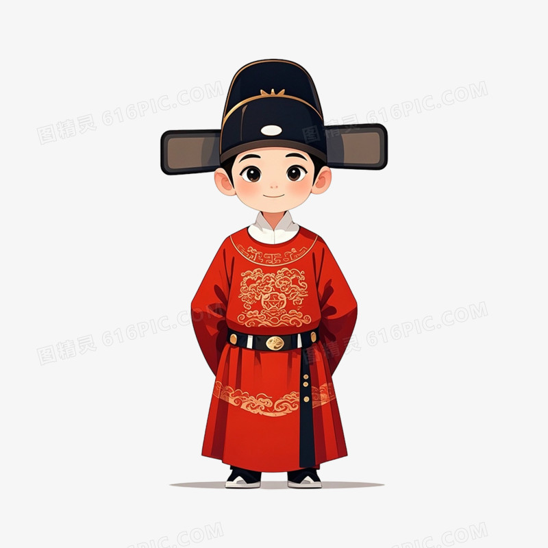 卡通手绘状元郎形象免抠元素