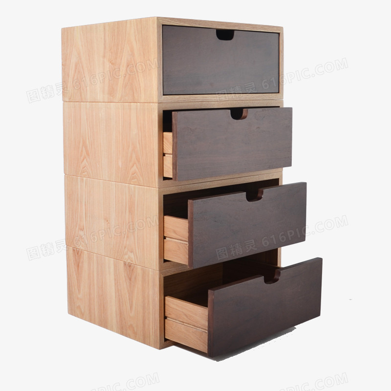 四格实木现代简约储物柜
