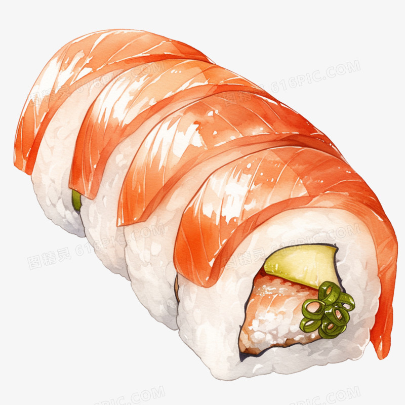 卡通快餐食物寿司饭团免抠元素