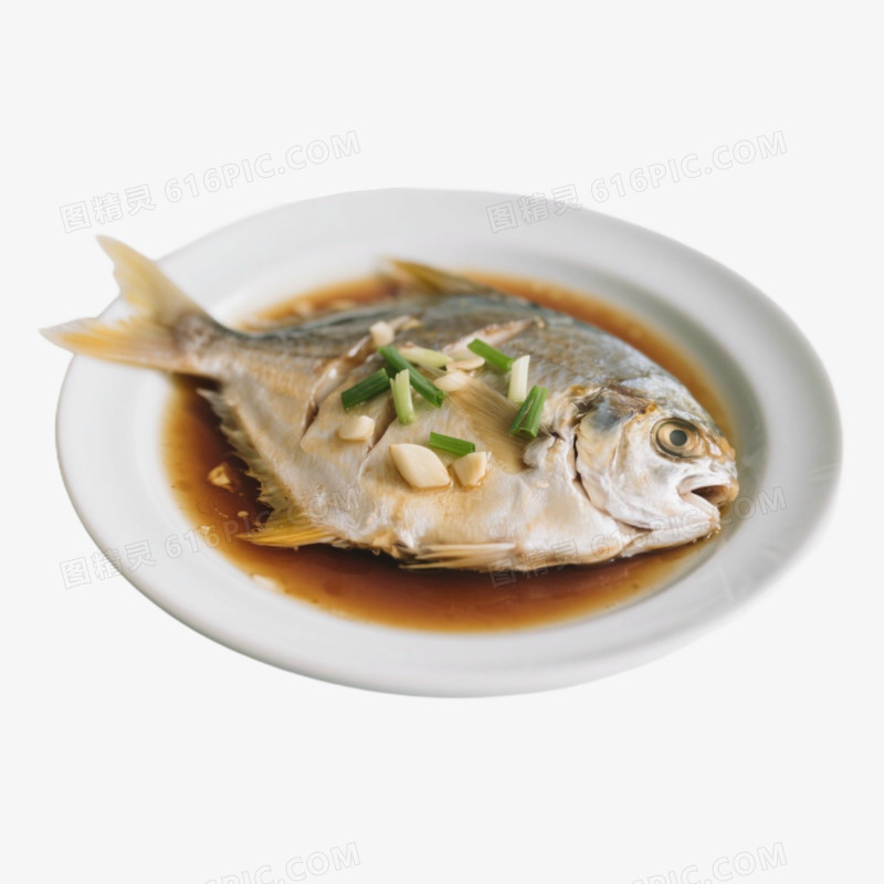 蒸鲳鱼鱼类菜式免抠元素