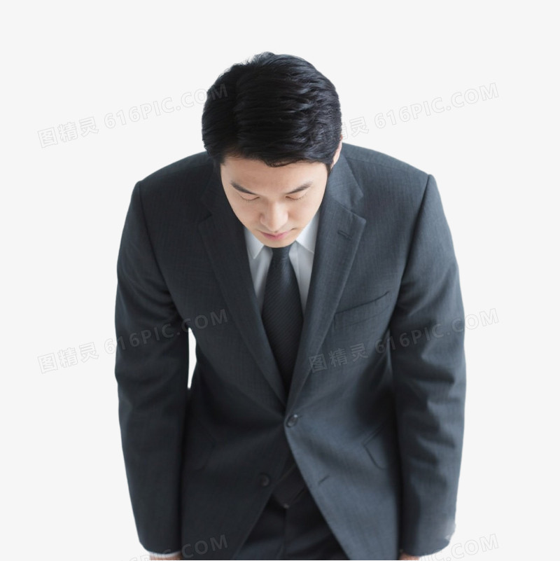 穿着正装的人物鞠躬的免抠元素