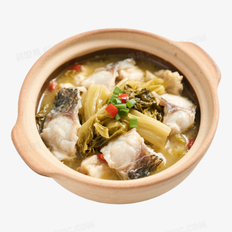酸菜鱼煲鱼类菜式免抠元素