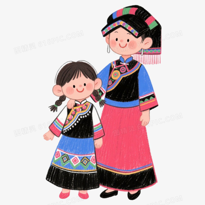母i女云南代表性服饰免抠元素