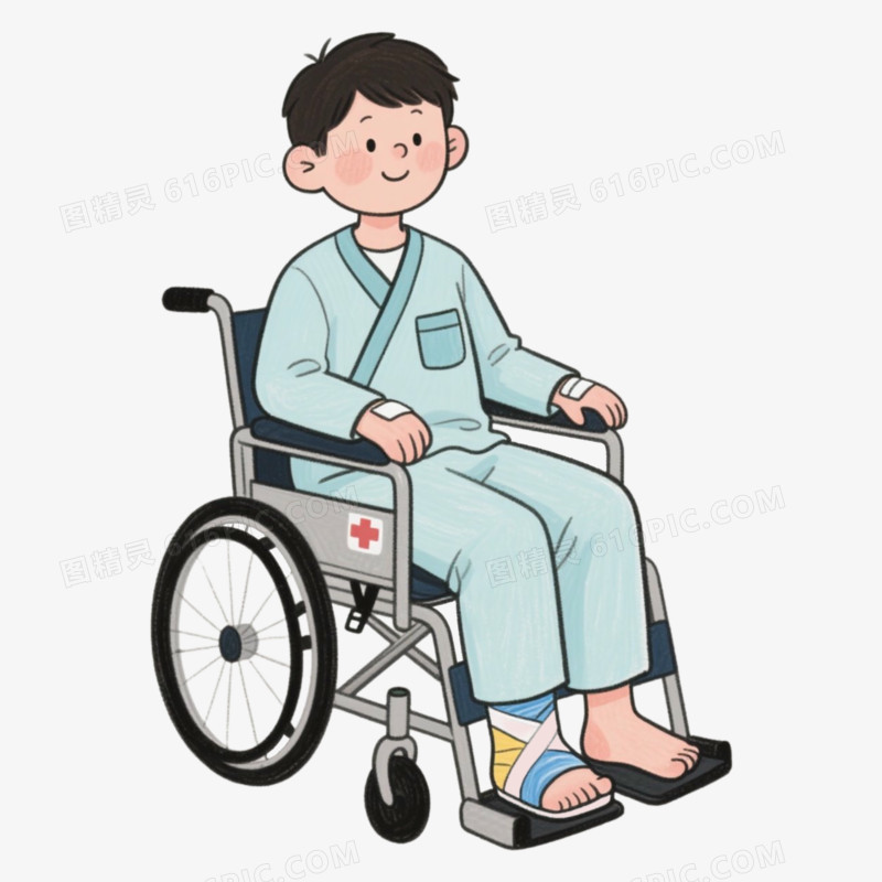 骨折病人病号服免抠元素