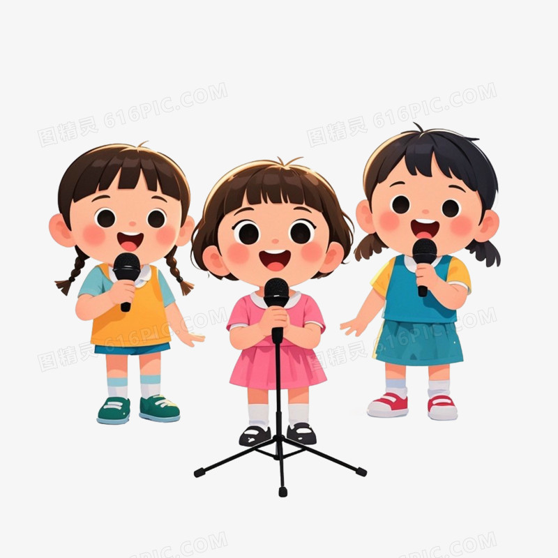 舞台唱歌的小孩子免抠元素