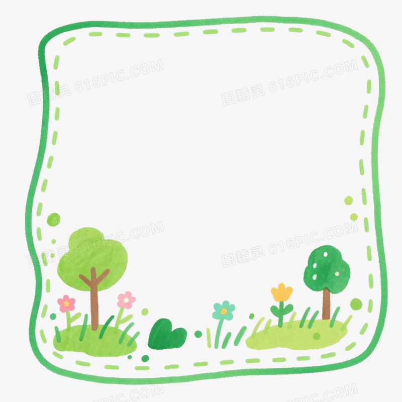 卡通手绘文字边框对话框免抠元素
