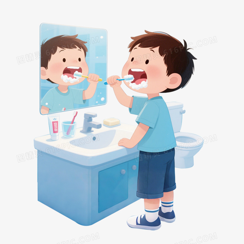 卡通手绘个人卫生好习惯免抠元素