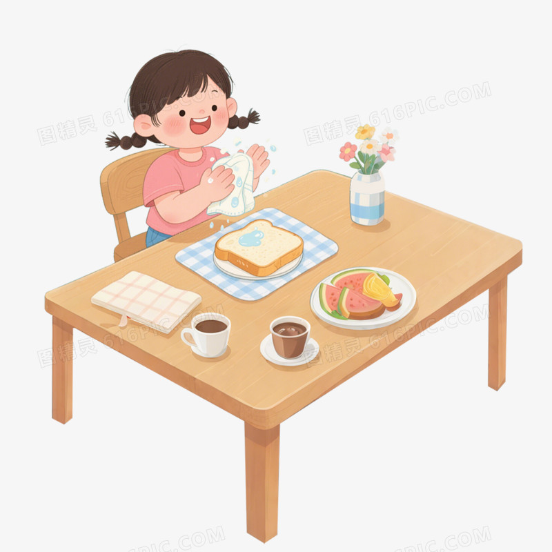 卡通手绘个人卫生好习惯免抠元素