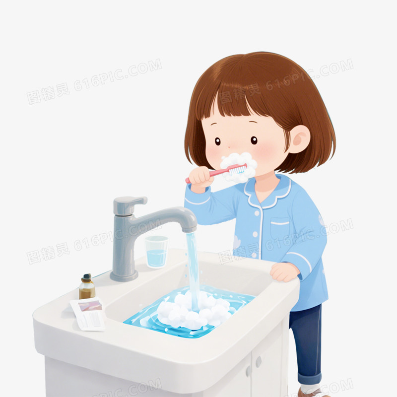 卡通手绘个人卫生好习惯免抠元素