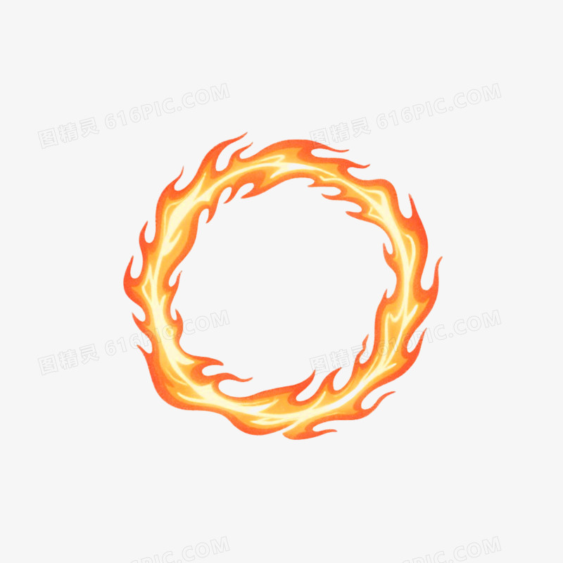手绘插画风格火环免抠元素
