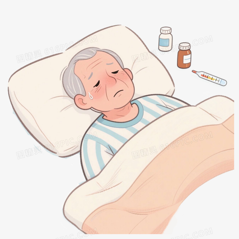 生病的病人老人免抠元素