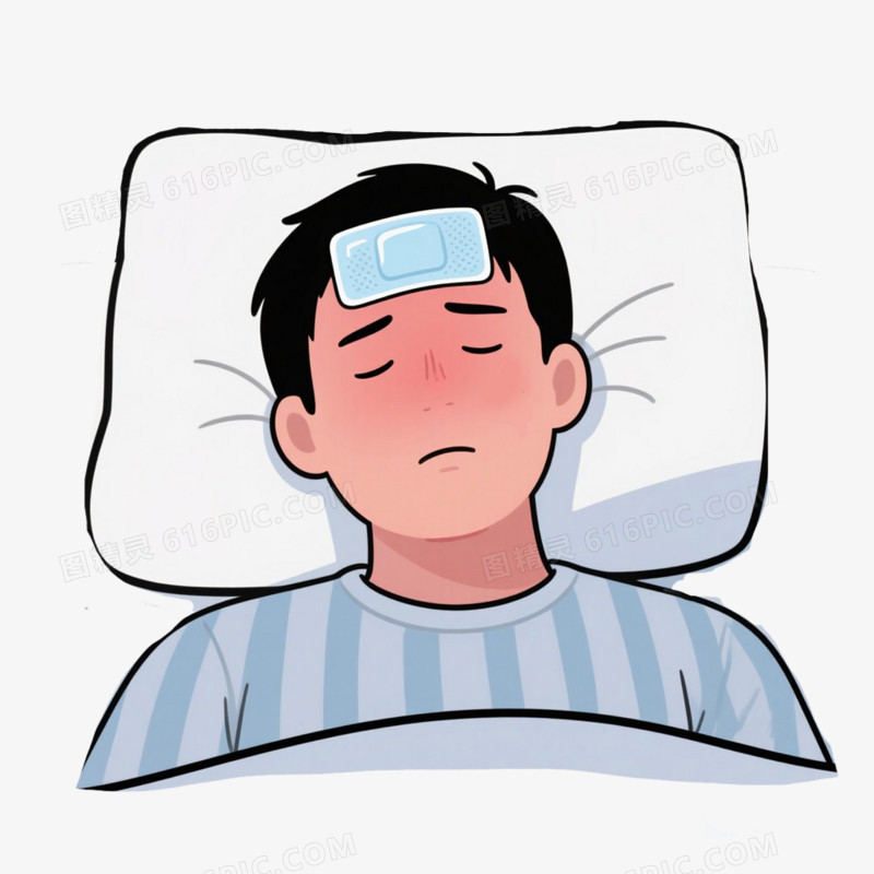 生病的病人发烧免抠元素
