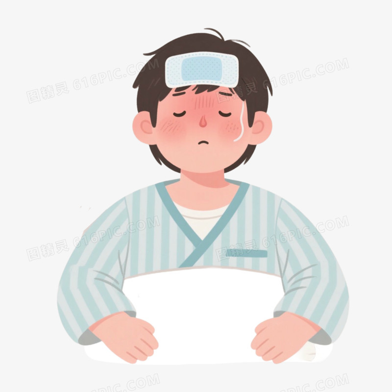 生病的病人发烧免抠元素