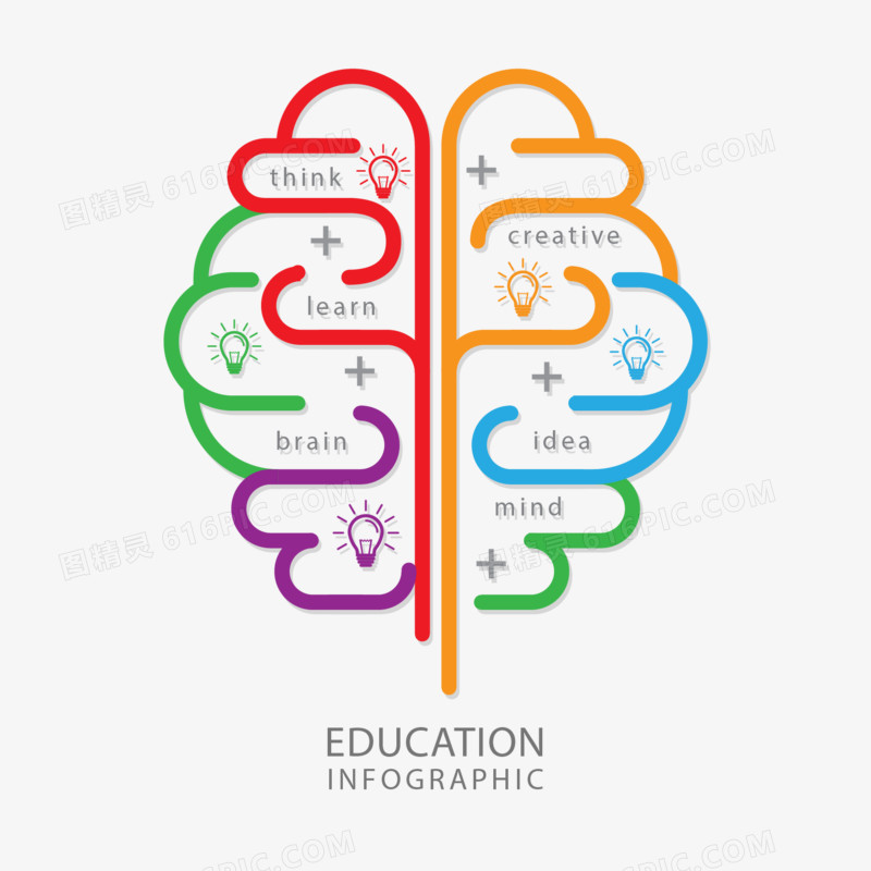 矢量手绘创意大脑
