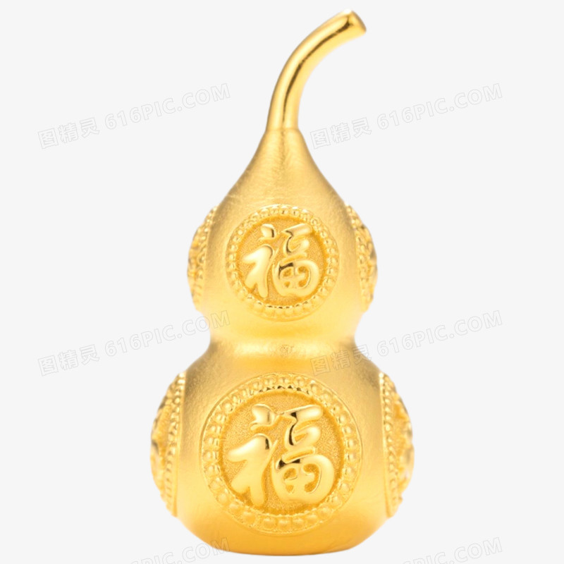 摄影实拍黄金饰品佛头免抠元素