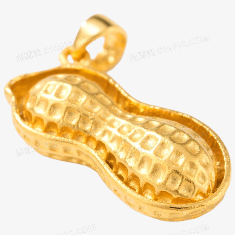 摄影实拍黄金饰品花生免抠元素
