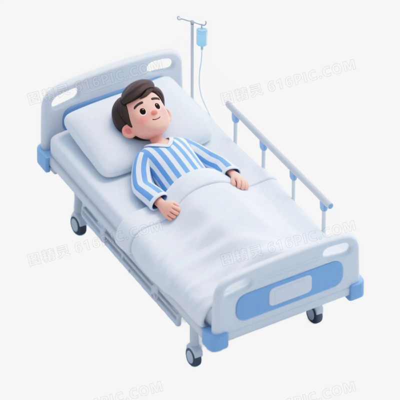 卡通插画风病人病号服免抠元素