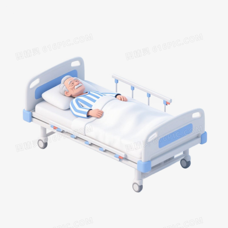 卡通插画风病人病号服免抠元素