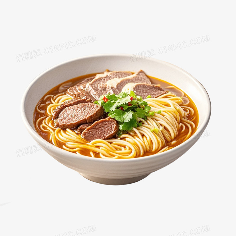 摄影风一碗牛肉面美食面食免抠元素