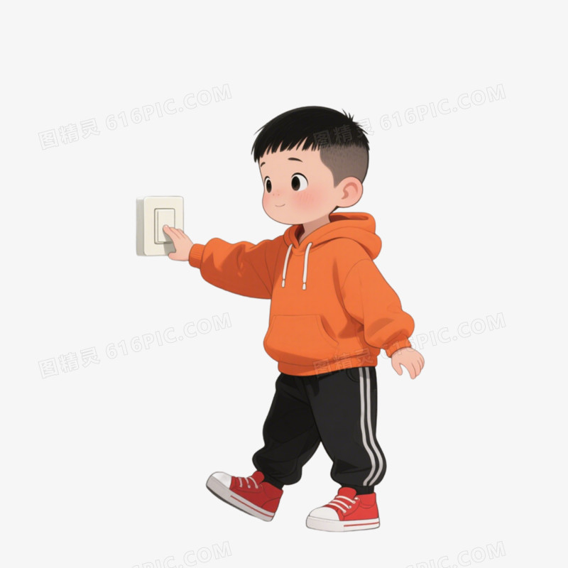 卡通手绘风格节约用电免抠元素