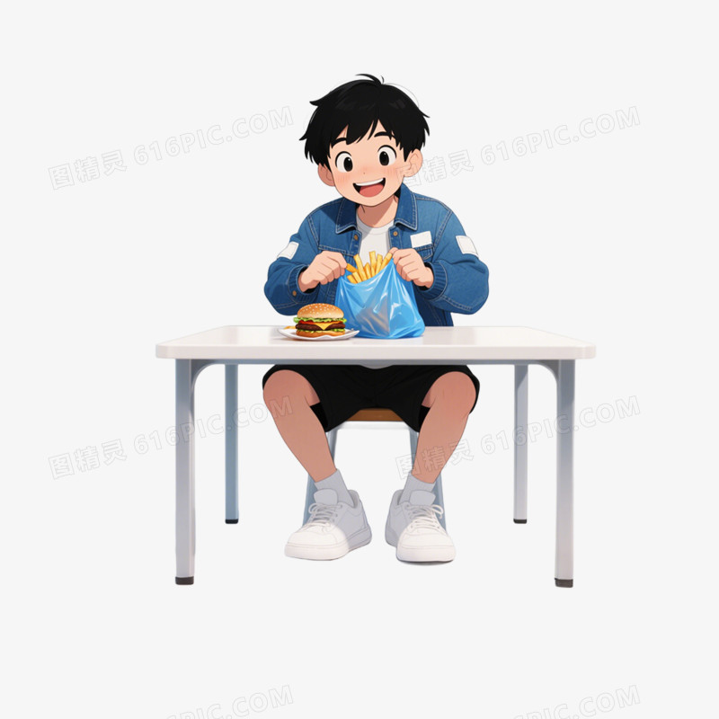 卡通手绘风格节约粮食免抠元素