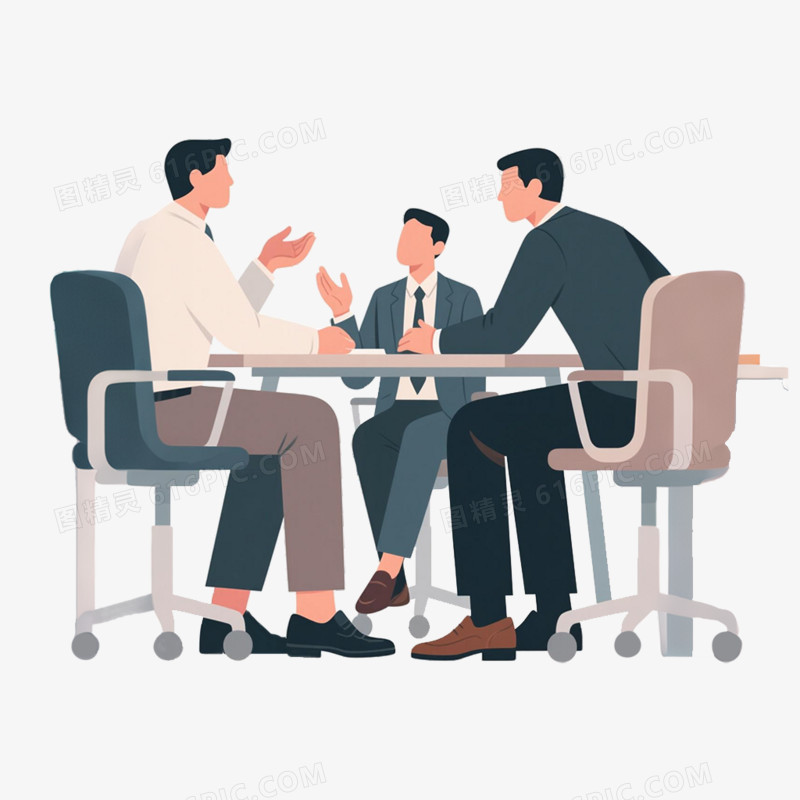 矢量扁平商务插画会议讨论免抠元素