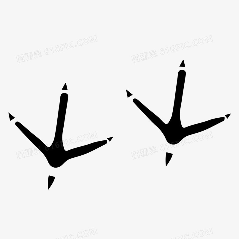 黑色动物脚印免抠元素 AI元素 数字艺术