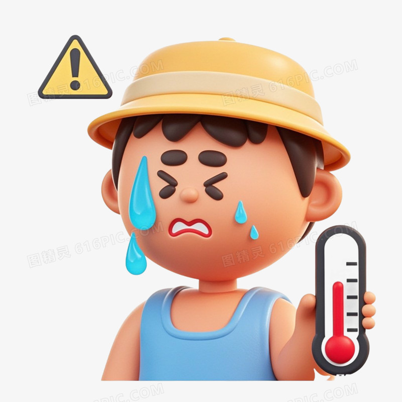 3D夏季卡通人物免抠元素