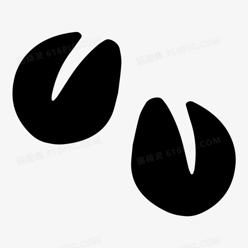 黑色动物脚印免抠元素 AI元素 数字艺术