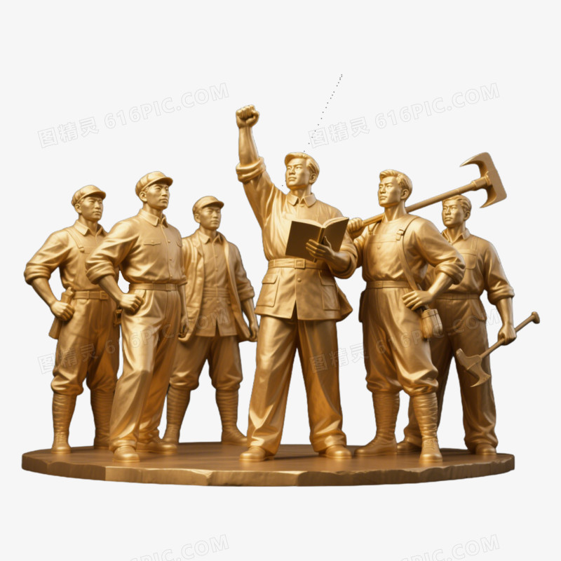 3D风格工农革命雕塑免抠元素