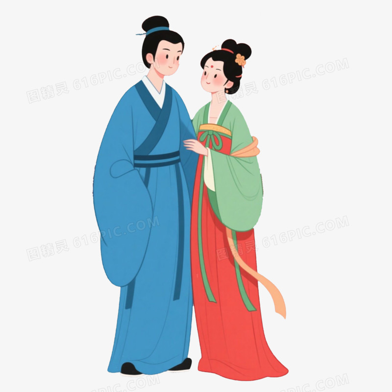 中式爱情七夕节节日免抠元素