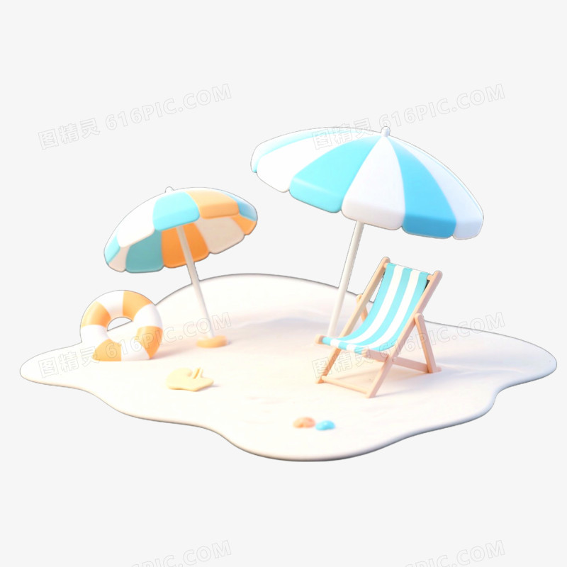 3D立体夏日元素免抠元素