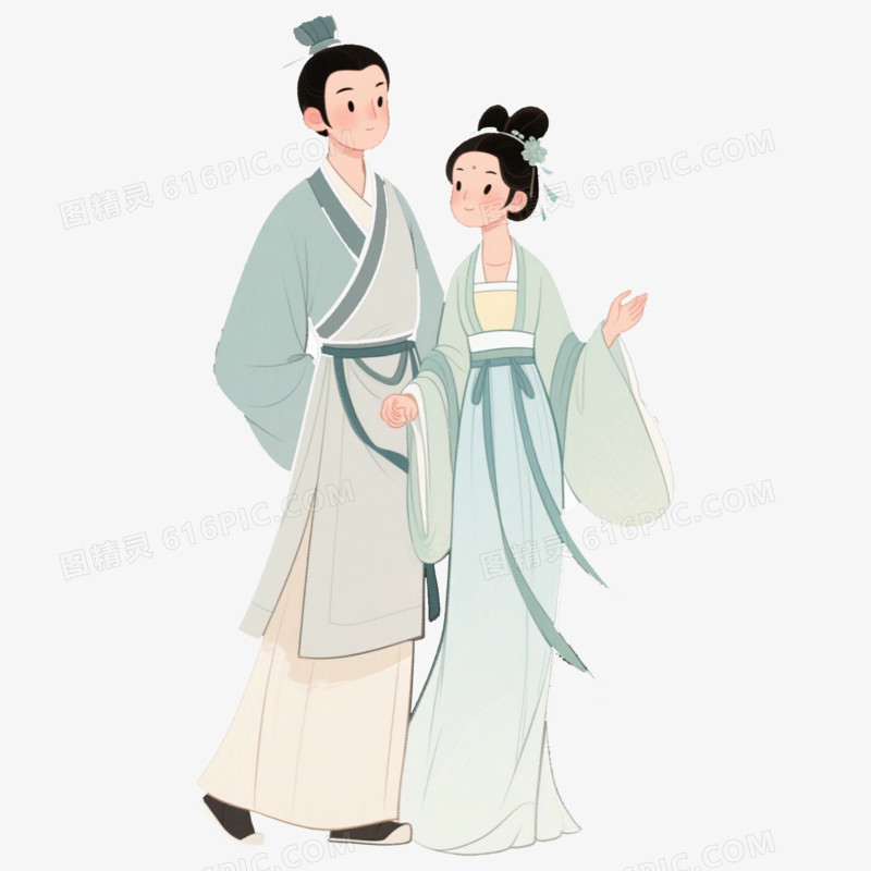 宋朝古代人物七夕节节日免抠元素