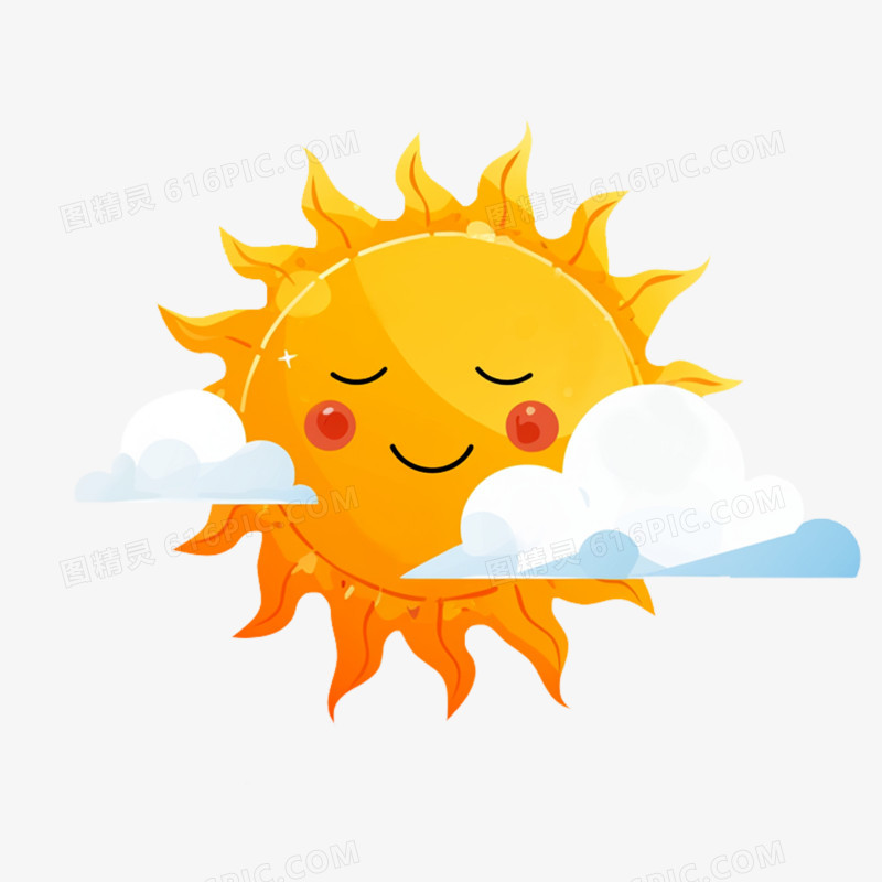 手绘卡通可爱太阳免抠元素