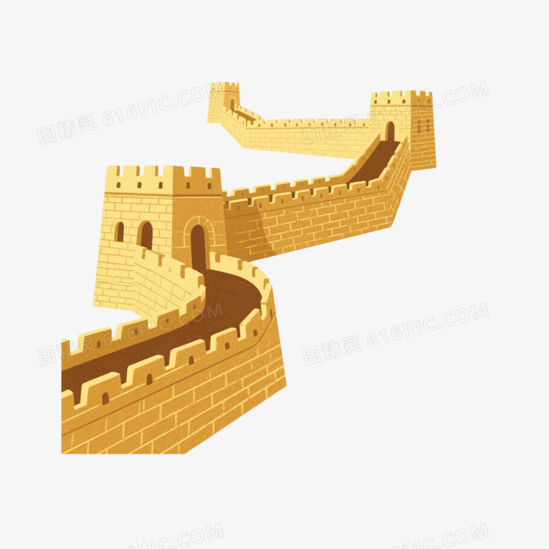 金色长城免抠元素