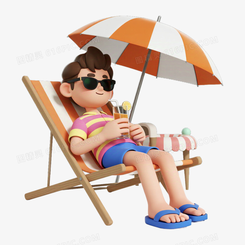 可爱夏季人物免抠元素