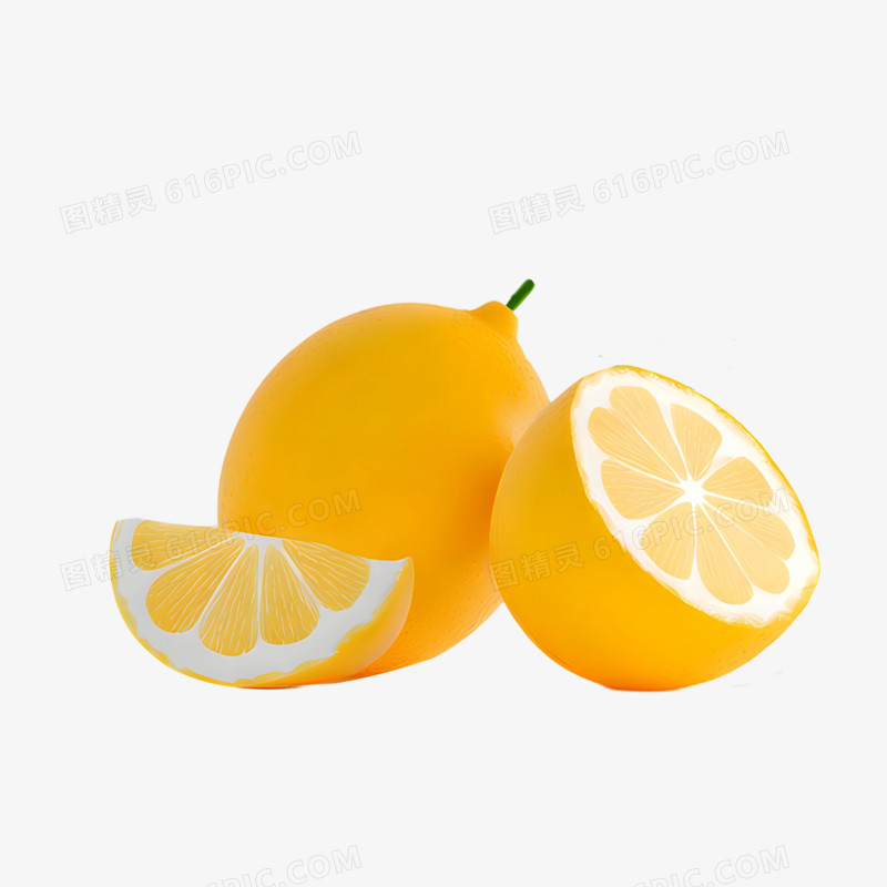 3D卡通夏天水果柠檬免抠元素