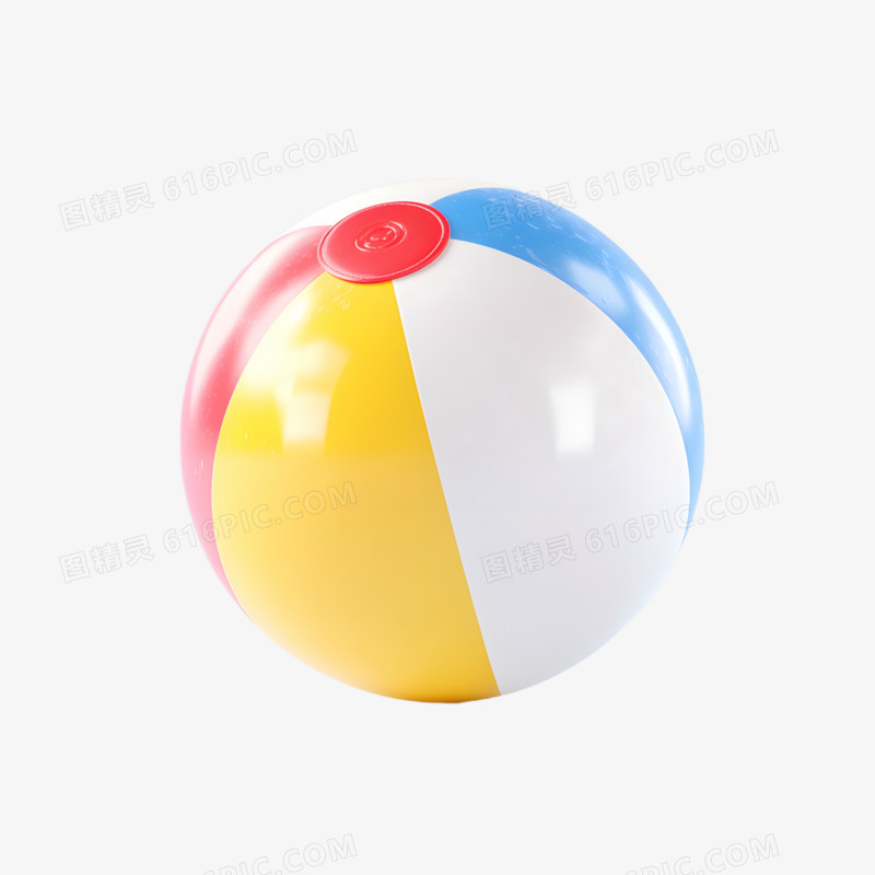 3D卡通夏天元素沙滩球免抠元素